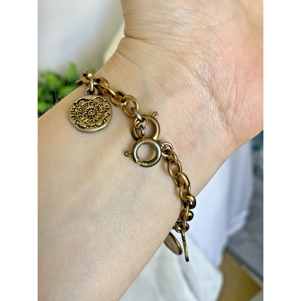 Vintage CAbi Coin Charm Necklace Bracelet Set Gold Silver Tone Convertible 3pc - Picture 10 of 16